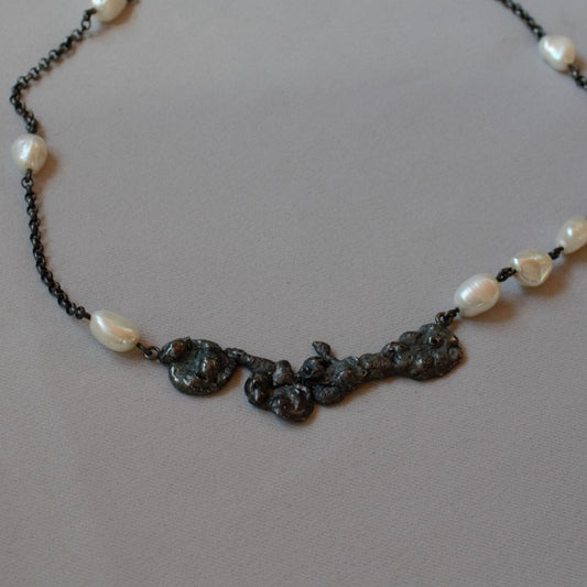 Zilveren collier | Lava & Parels